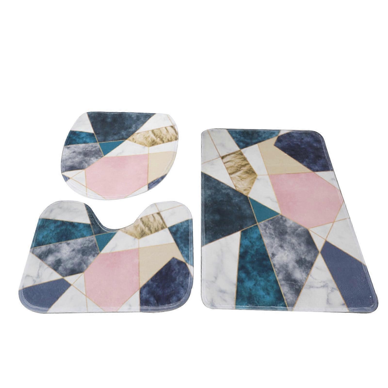 3-piece bathroom carpet set, super soft non-slip bathtub mat & absorbent plush bath mat, compatible with standard tubs