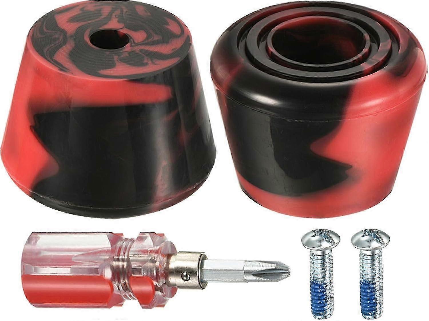 AURA Roller Skate Stopper Rubber Brake Block ,Toe Stops, Adjustable with Screwdriver, Red