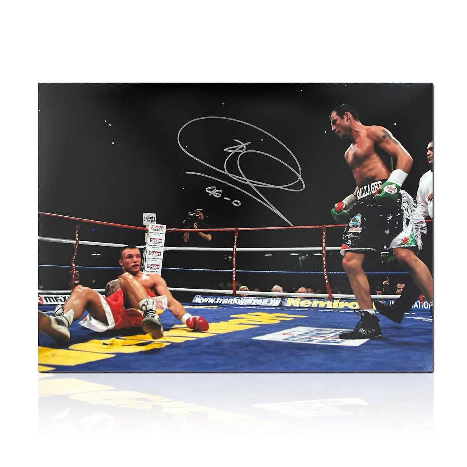 Joe Calzaghe Signed Boxing Photo: VS Mikkel Kessler