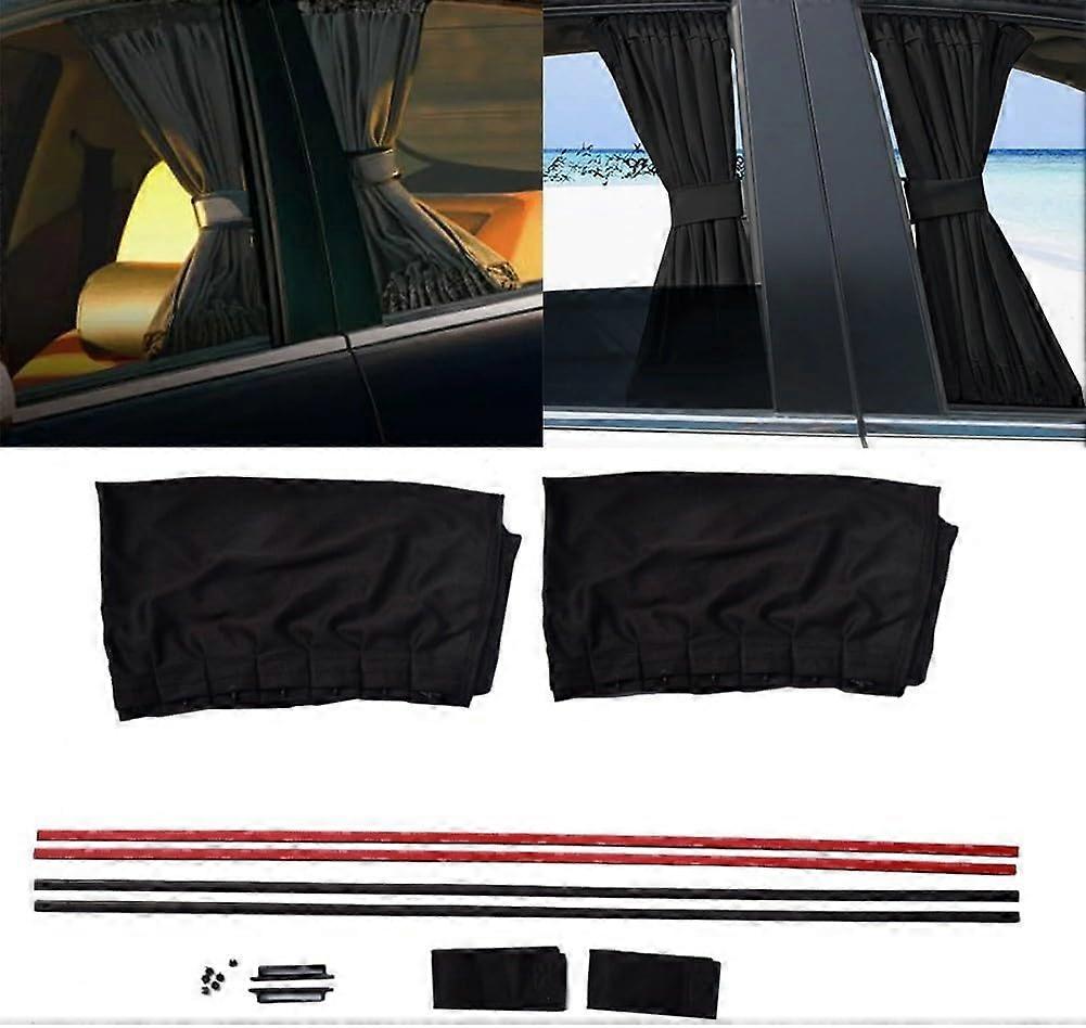 Automotive Casement Curtain Sunshade Visor For SUV And Van 2Piece Front And Rear Window Set