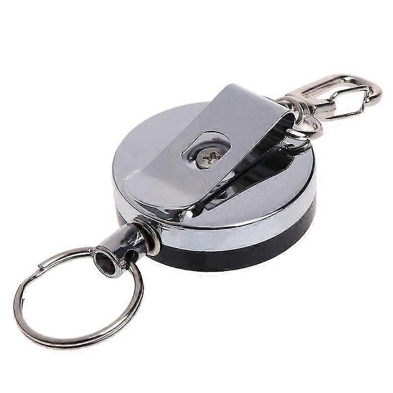 Key Ring Reel Holder Retractable Steel Cable Accessory