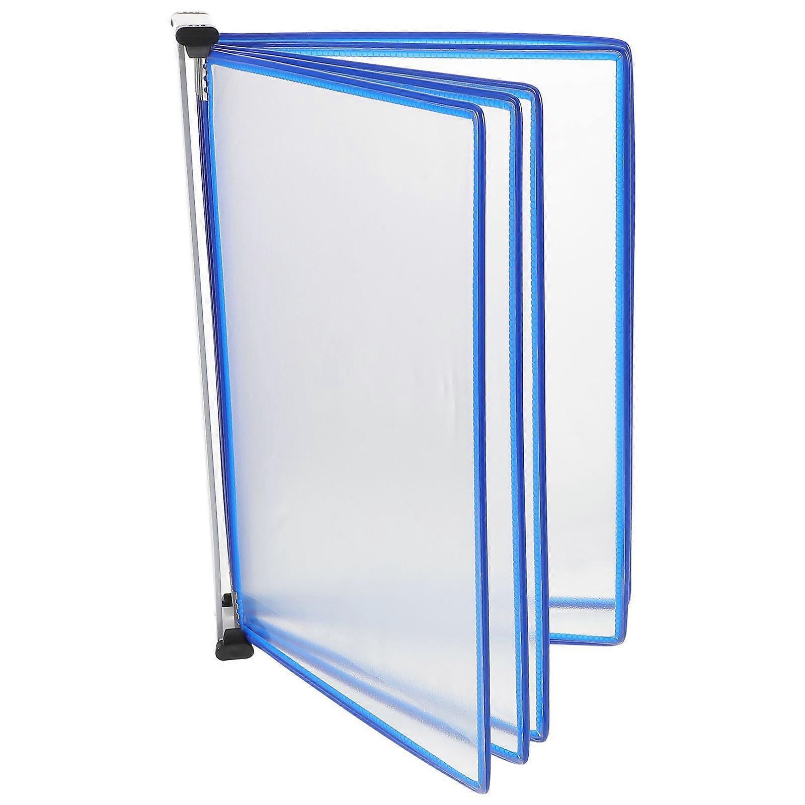 Wall Mounted Document Display Rack with 5 Easy-Access Panels 10 Pockets Double-sided - Reference Organizer Wall for Office Binder System - Hanging Fil