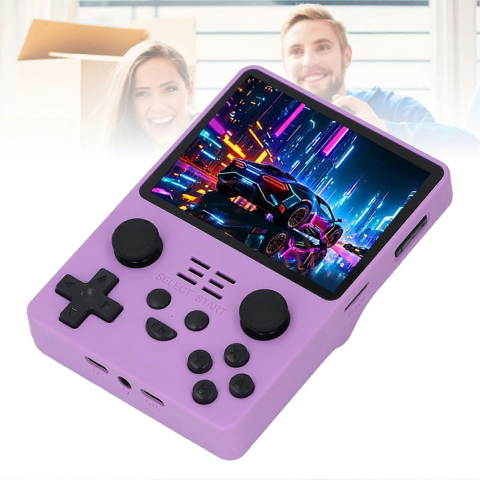 Handheld Retro Game Console Purple Color 3.5 Inch Portable Game Player for Home and Travel 256G 