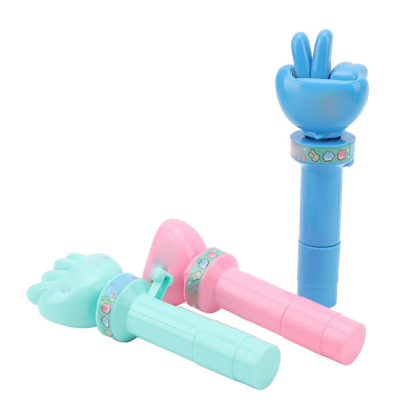 3Pcs Finger Guessing Game Handheld Change Guessing Rock Paper Scissors Game Entertainment Interactive Toy Green Pink Blue 