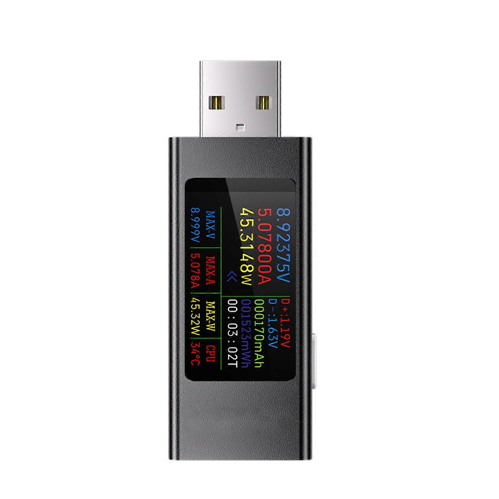 Easy To Carry USB Tester Charging Inspection Device With Accurate LCD Display For Safe Charging Of Various Devices Multicolor
