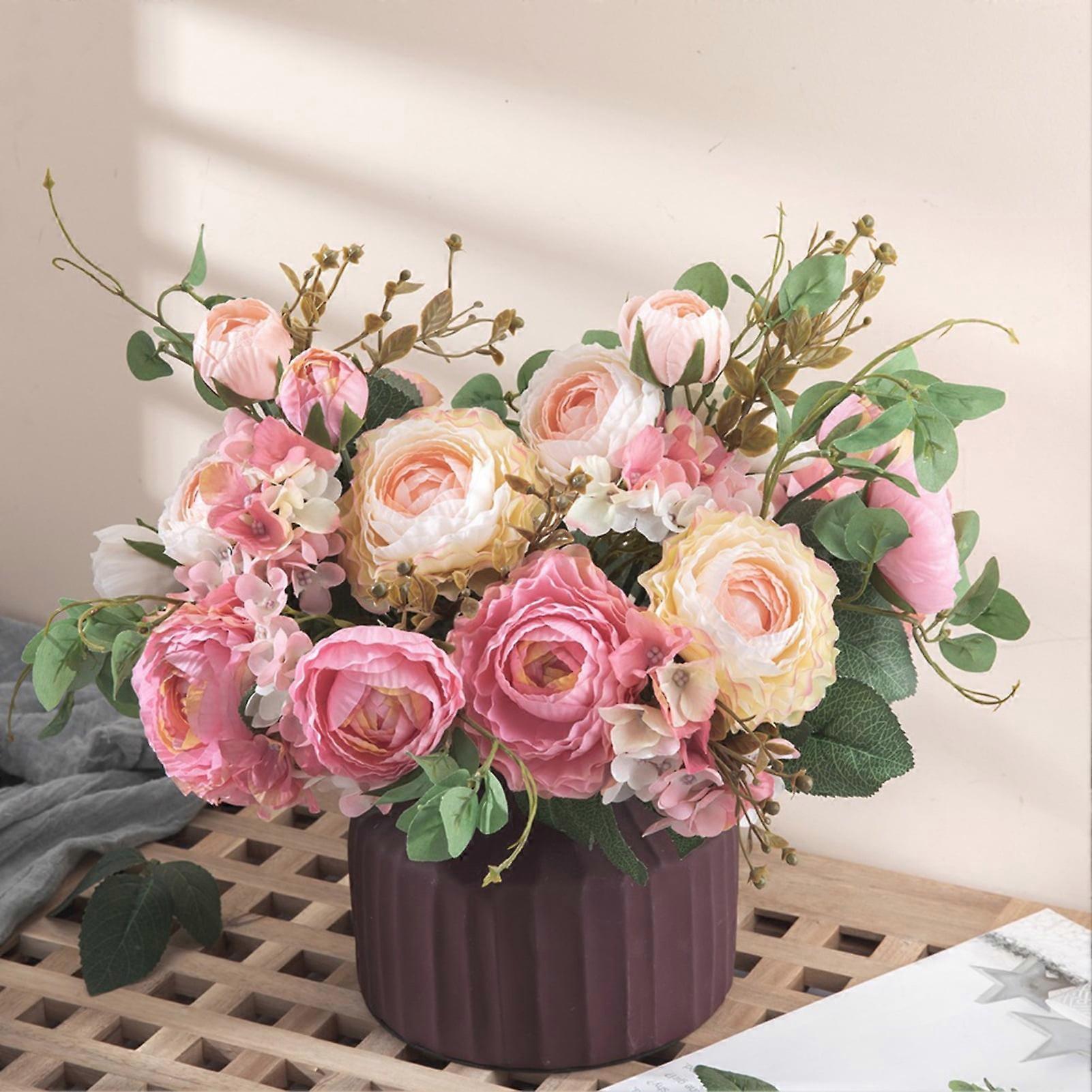 Hesroicy Vivid Artificial Orchid Flower Bunch with 20 Simulation Heads, No Watering Required, and 33cm Length - Perfect for Decoration and Home Decor