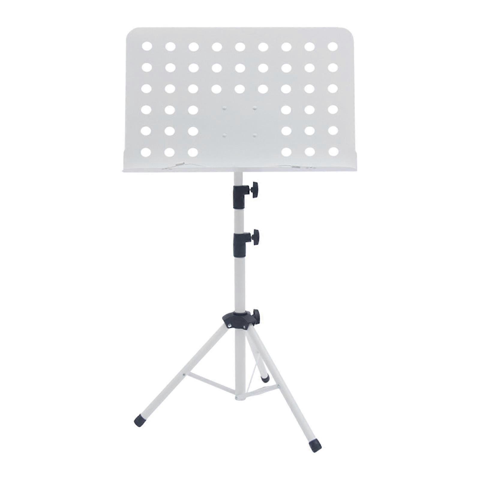 Music Stand Adjustable Height Simple Setup Stable Sturdy Anti Slip Folding Book White