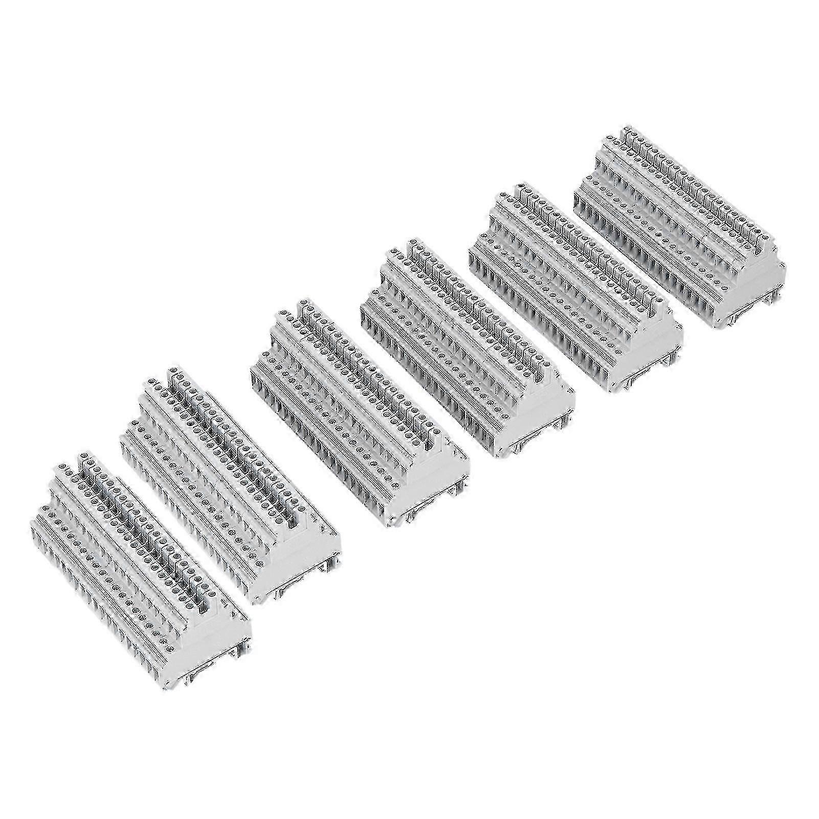 DIN Rail Mount Terminal Block 100Pcs Dual Row Copper Wiring Terminals 500V 32A UKK?5