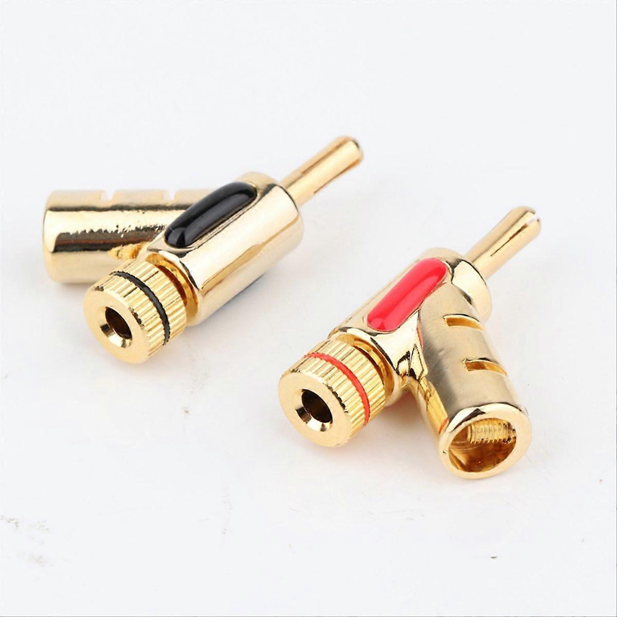 4PCS Banana Plug Copper Gold Plated Y-Shaped Speaker Cable Plug