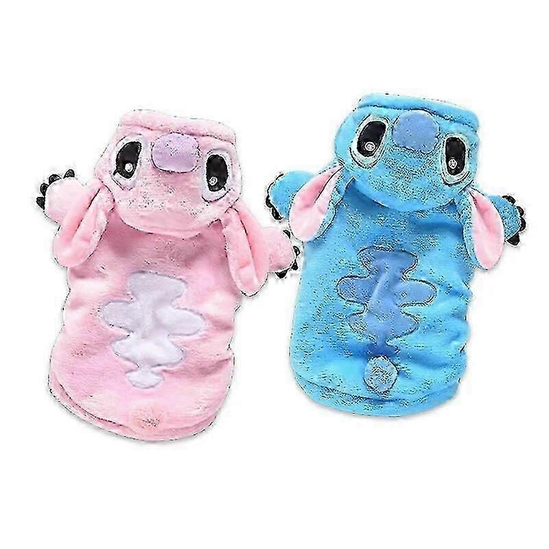 Stitch Coat Jakke Kæledyr Hundetøj Fløjlstøj Hunde Super Små Søde Chihuahua Tykkere Efterår Vinter Blå Drengemaskot