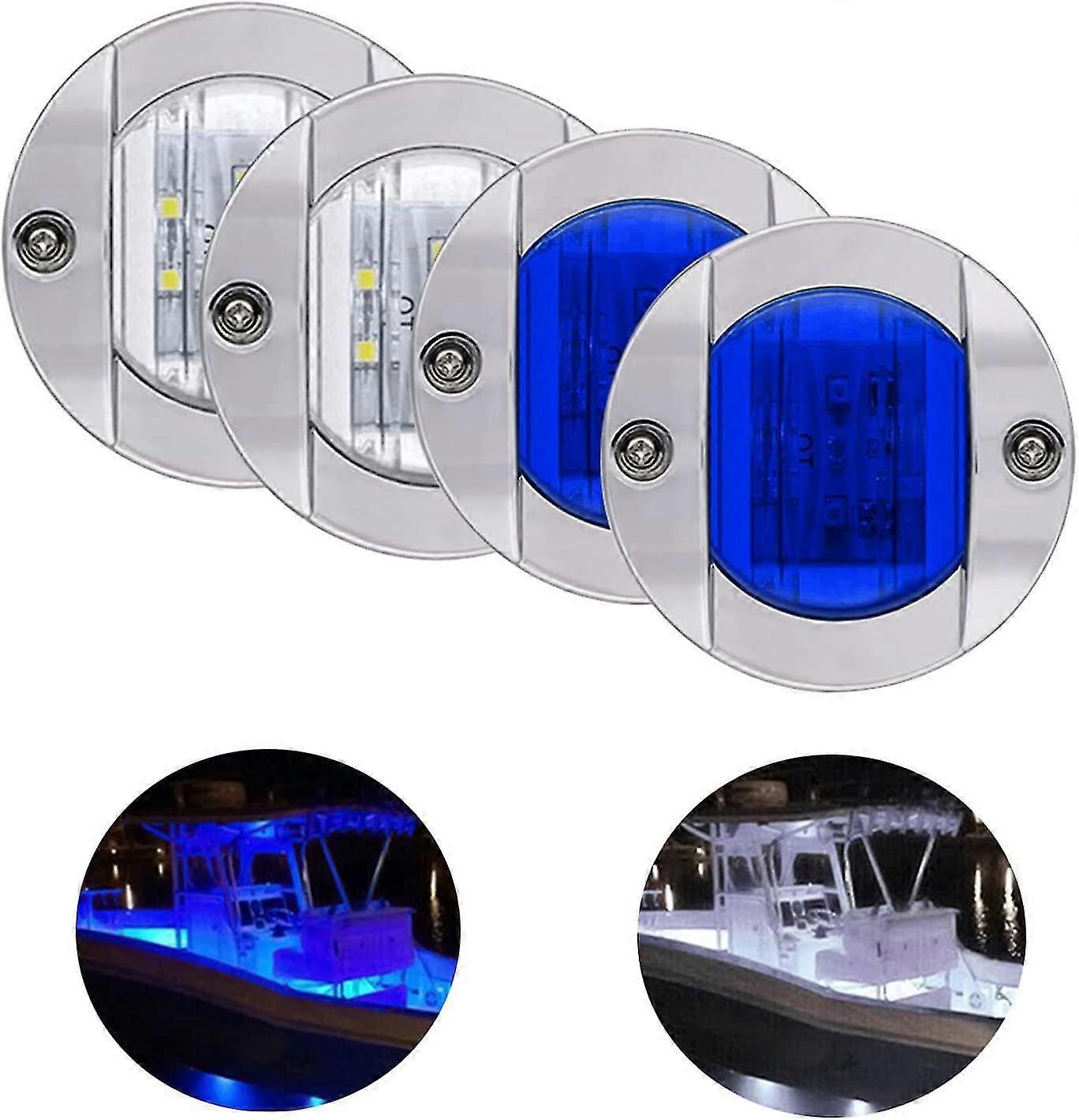 4パックはボートライト12vラウンドマリンランプを導いたボート12月のためのトランサムマウントライトを導きました