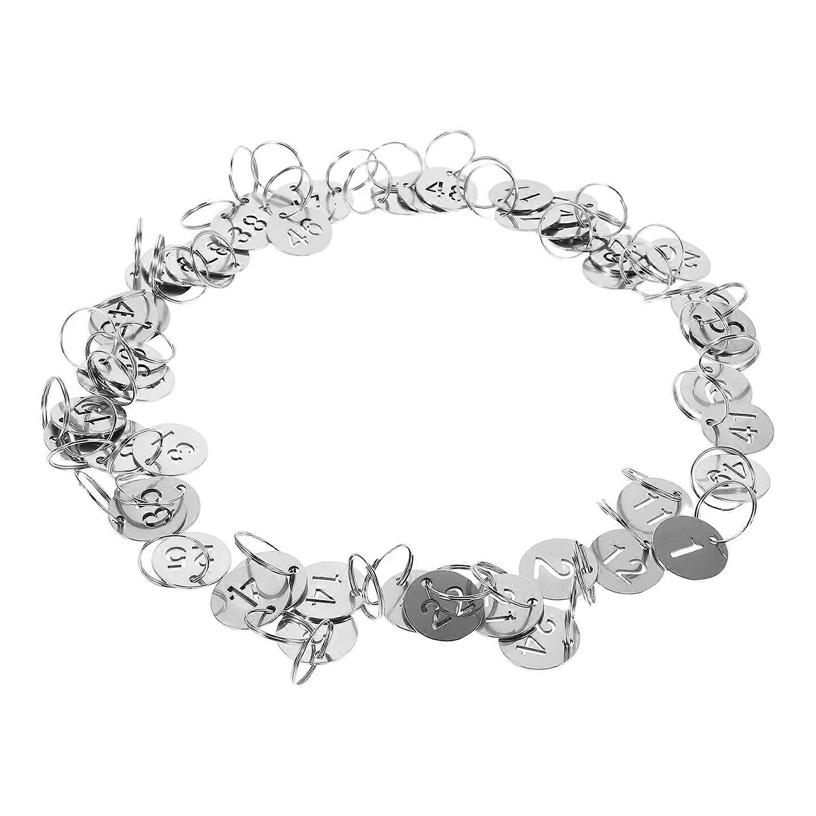 Round Metal Numbered Key Tags for Key Box Identification 50Pcs Set