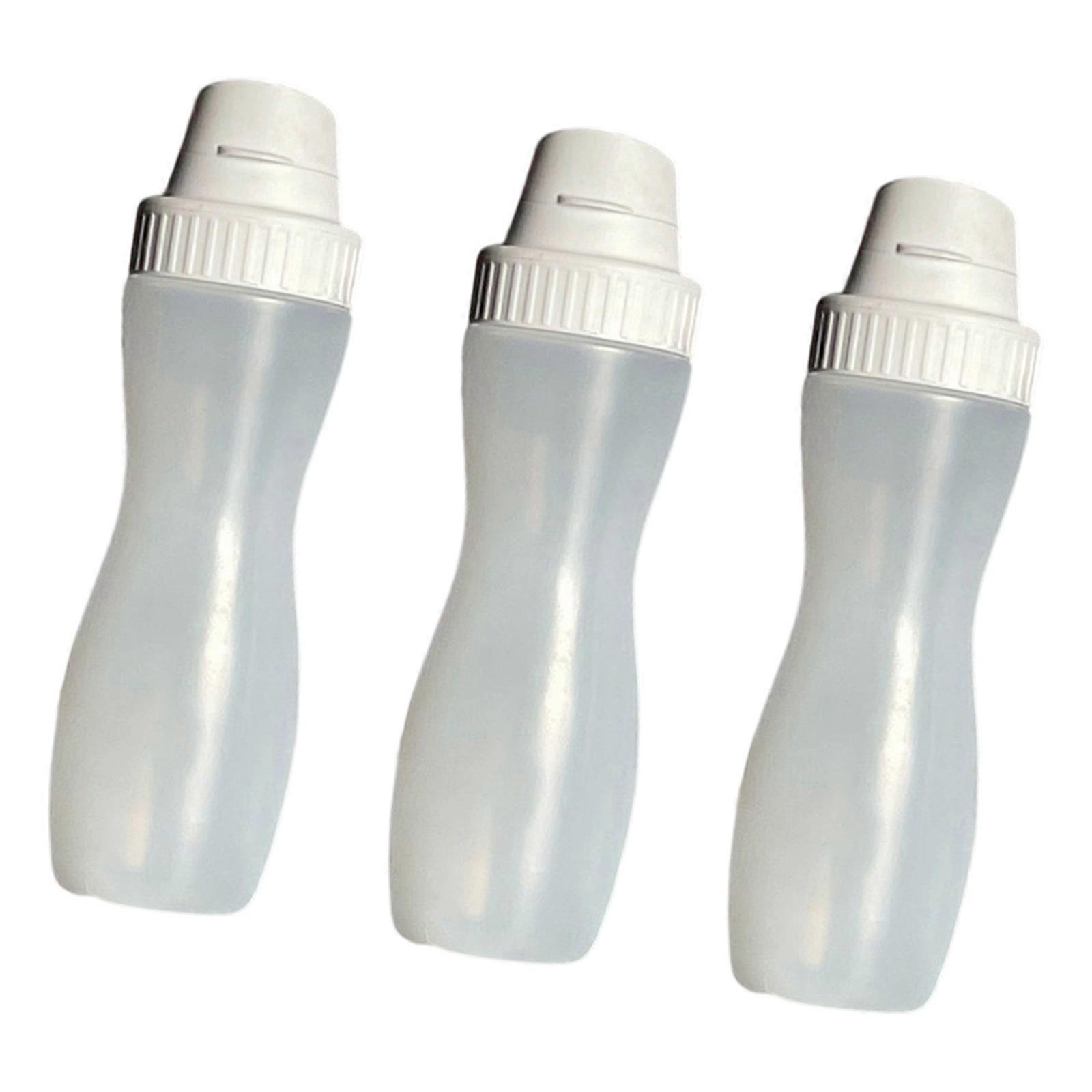 3 Unit Squeeze Bottle Set Stream Dispensing System Dishwasher Safe Food Grade PP for Kitchen Use  White