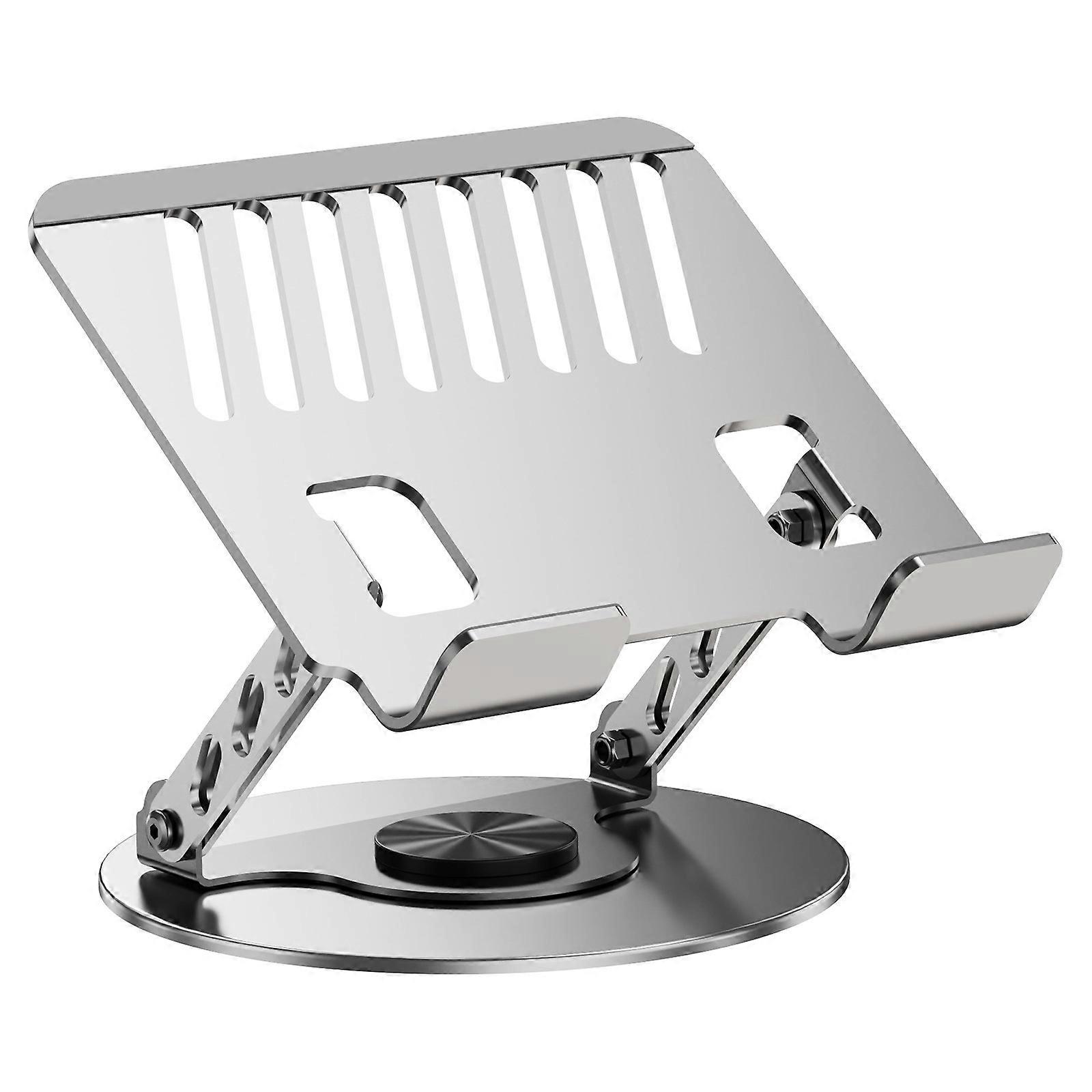 Two Axises Adjustable Foldable Computer Stand 360 Rotating Base Design Carbon Steel Construction Heat Dissipation Desktop Risers For Electronics