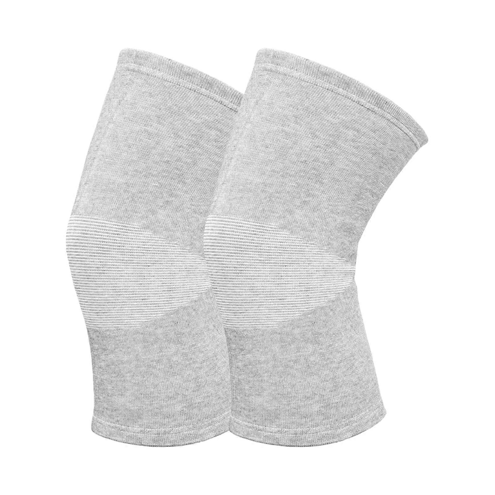 1 Pair Adjustable Knee Sleeves Elastic Structure Feature Knee Wrap For Cycling Basketball And Active Lifestyle  Light Grey XL