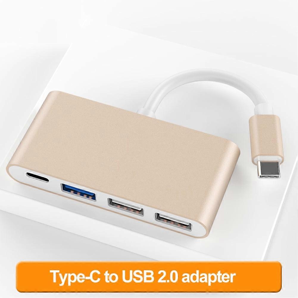 SUSUchens Portable 4 in 1 Type-C to USB 2.0 3.0 Converter Adapter Hub Cable for MacBook Silver