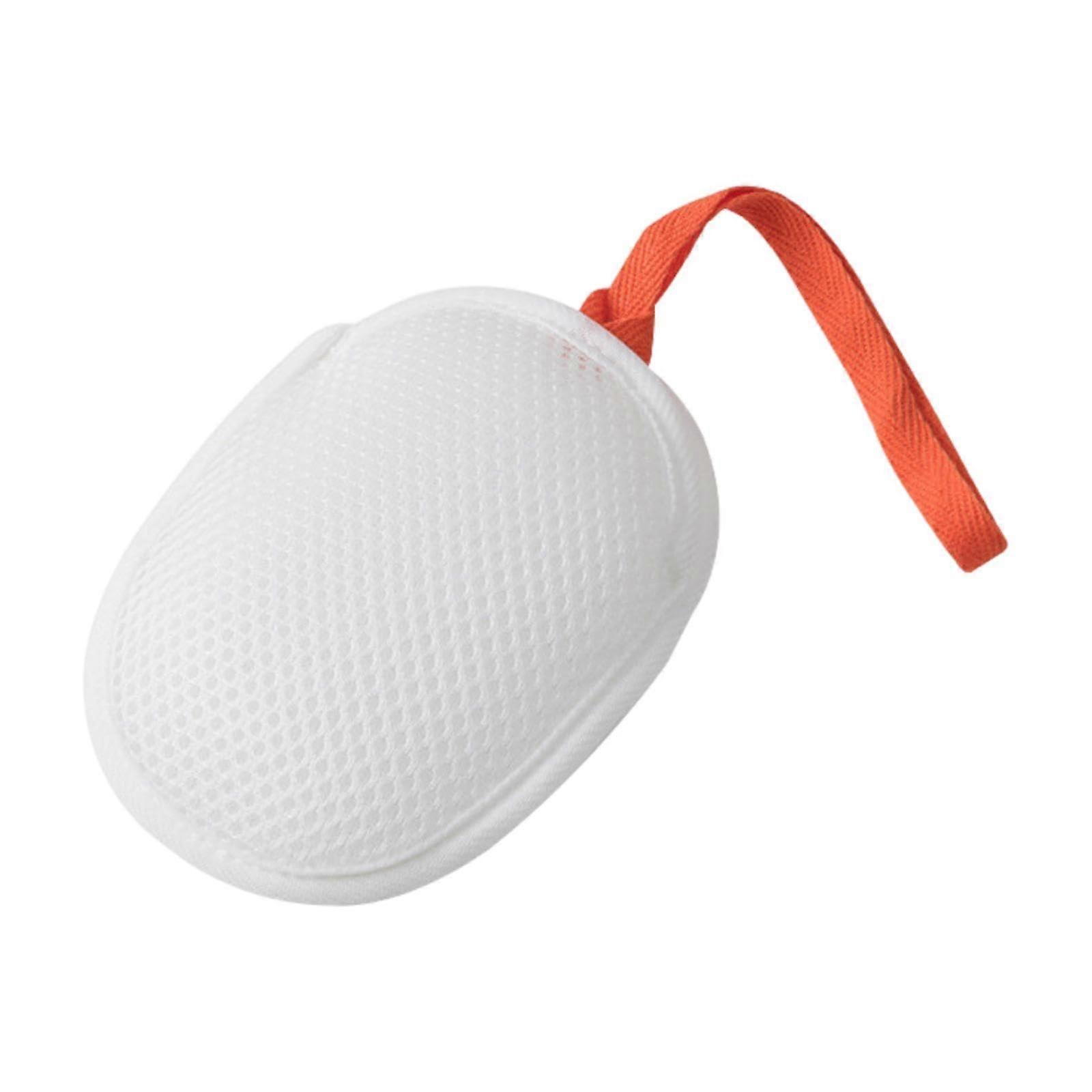 Mesh Soap Saver Bag with Drawstring for Shower Exfoliating and Travel Hanging Storage, White