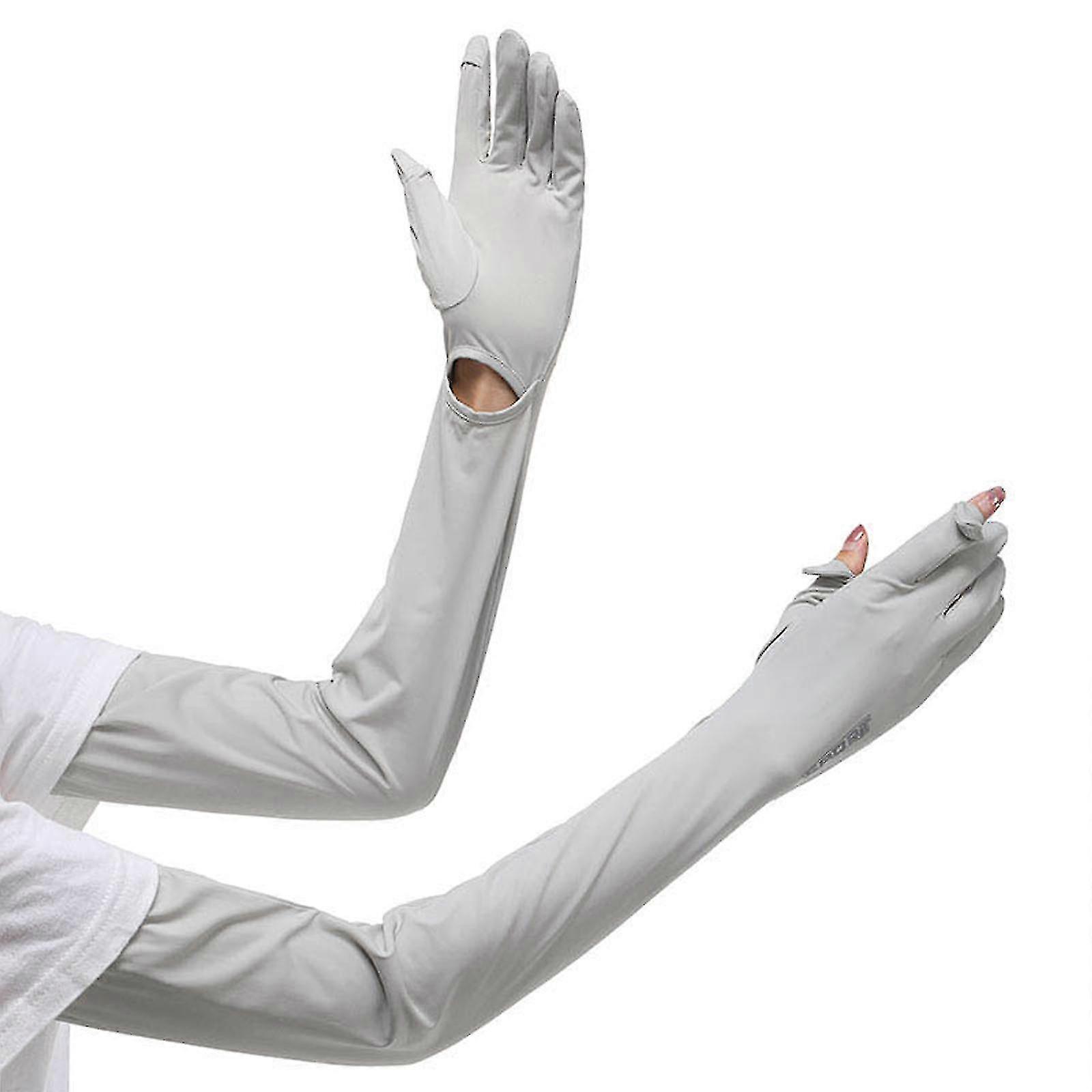 Lange Mouw Rijhandschoenen - Halve Vinger Ontwerp met UV Bescherming & Antislip Palm