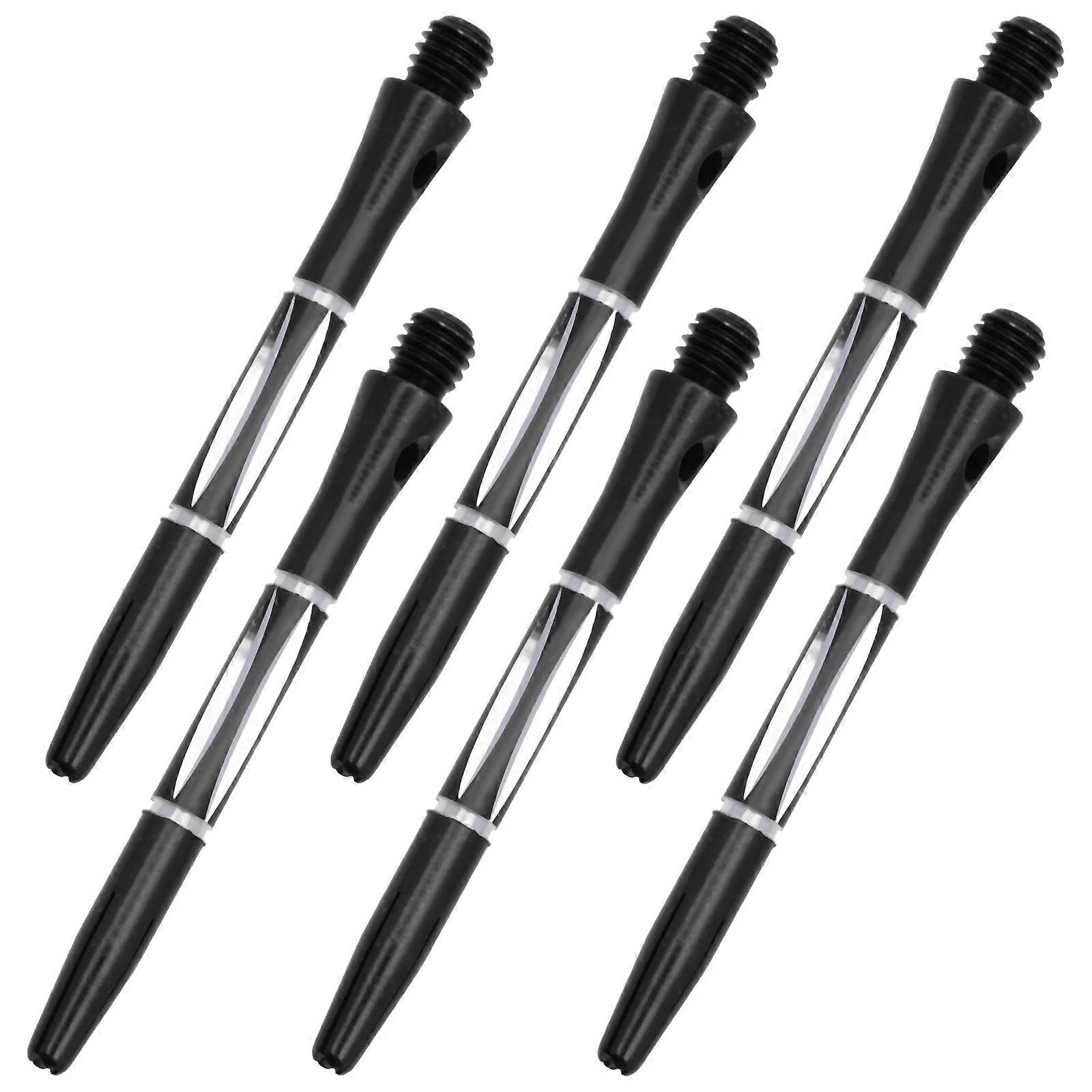 Threaded Aluminium Alloy Dart Shafts for Consistent Throwing 6Pcs Black