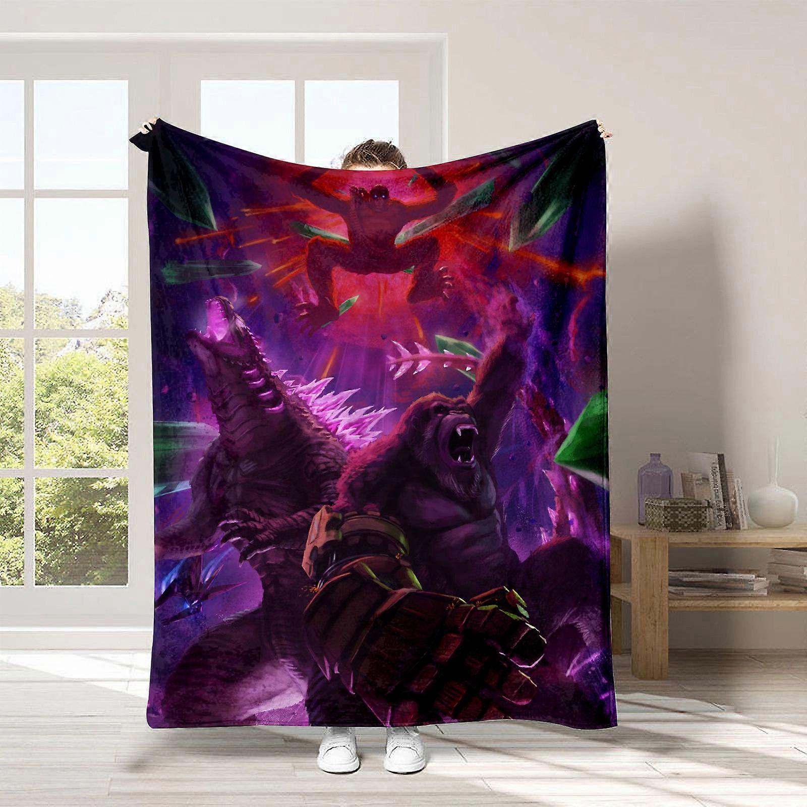 New Product 20242024 New Thickened Flannel Godzilla Vs King Kong Peripheral Blanket Sofa Nap Home Cover Blanket Gg99
