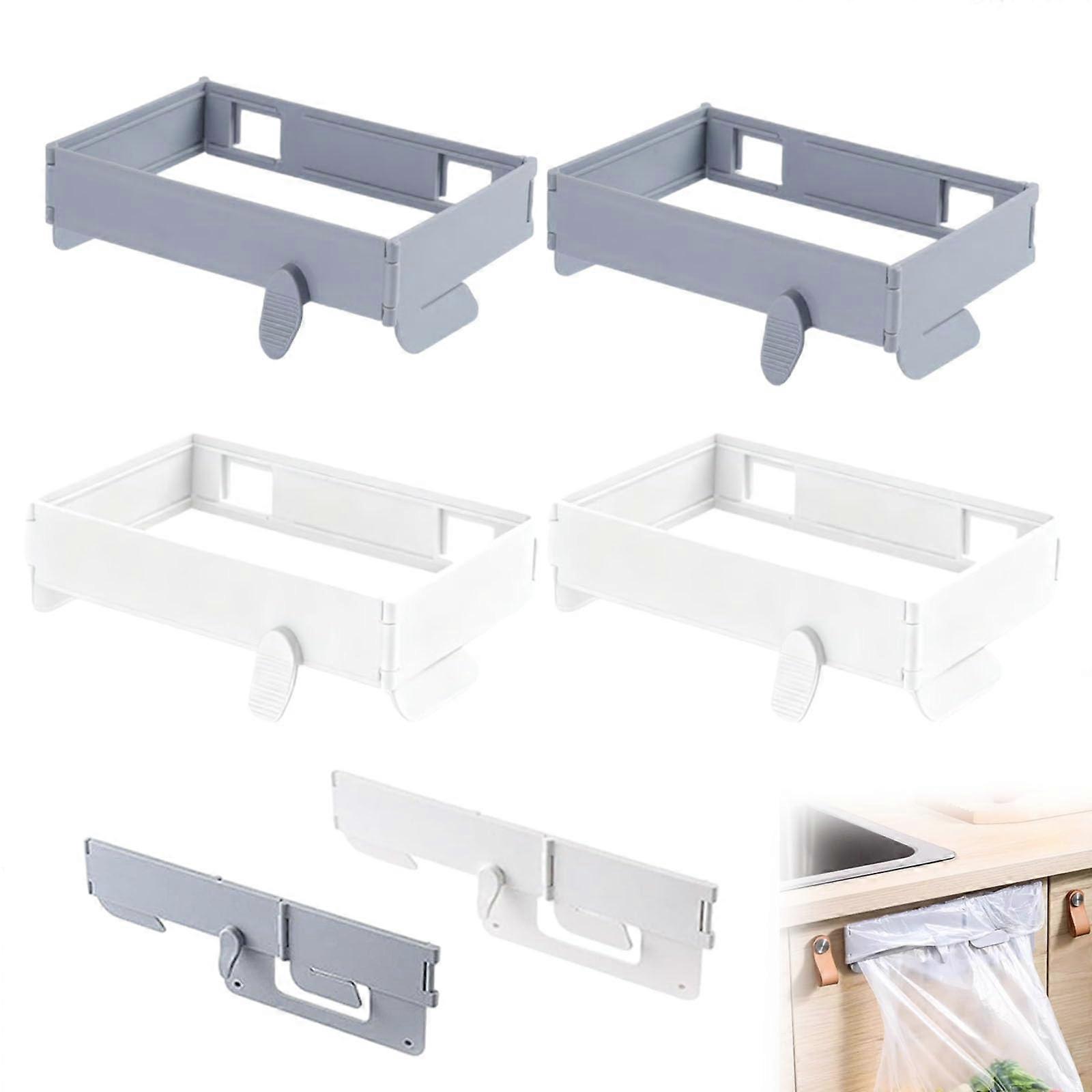 Foldable Hanging Trash Bag Holder for Kitchen Cabinets, Cupboards, Doors