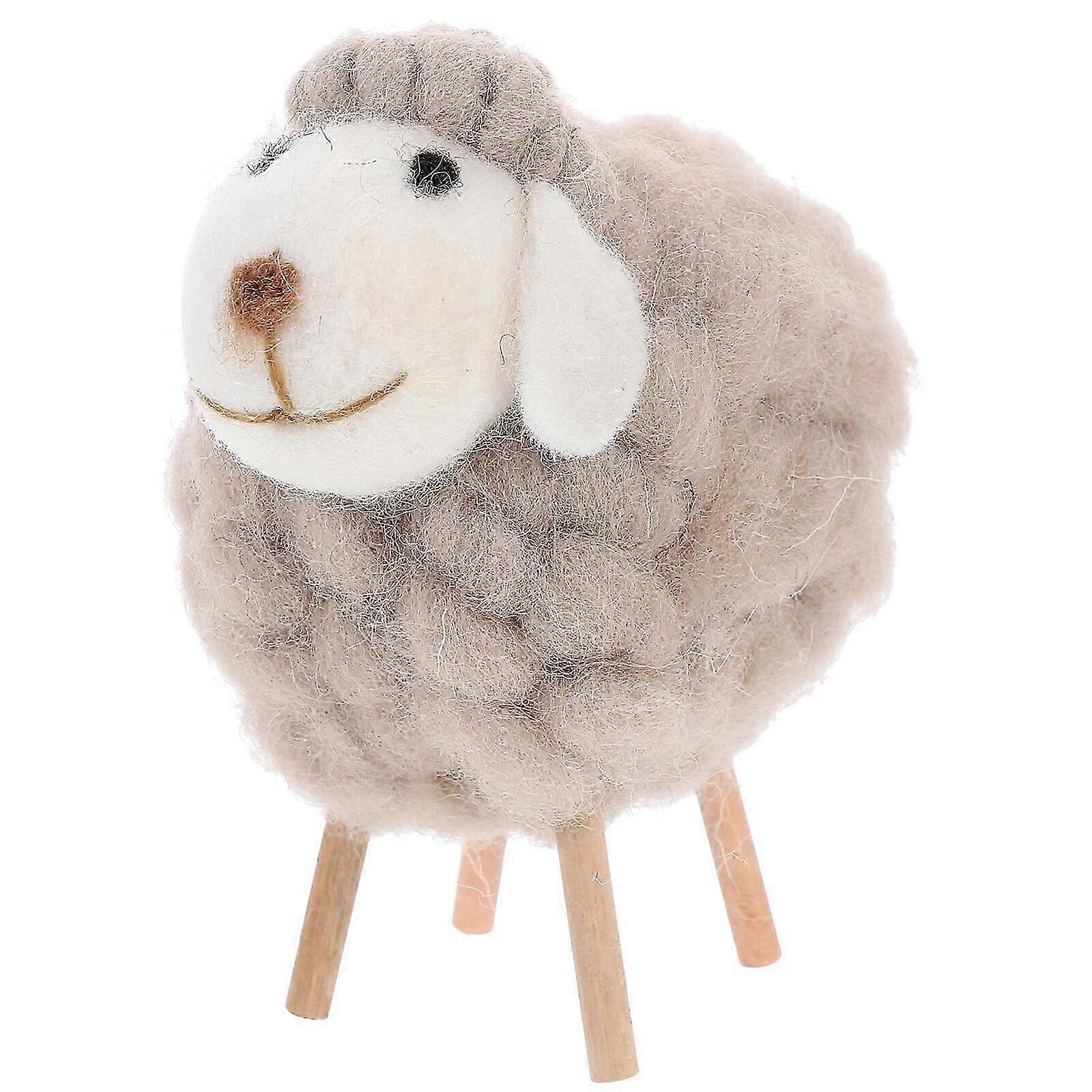 Wool Felt Sheep Doll Christmas Decoration for Tabletop Display