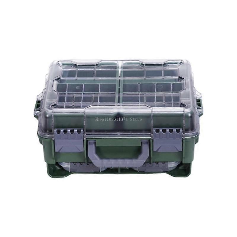Double Layer Container Fishing Tackle Box Multi Compartment Removable Divider
