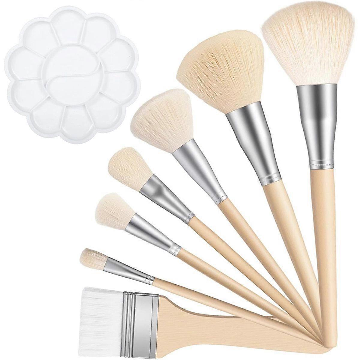 Gilding Brush Set, with Color Palette for Acrylic Painting Professional Blending Brushes for Gouache