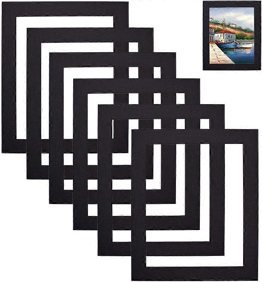 10x12 Mat for 7x9-6 Pack Black Core Precut Matboard Cardboard Photo Frames with Transparent Window Simple Paper Picture Frames for Pictures Photos Fra
