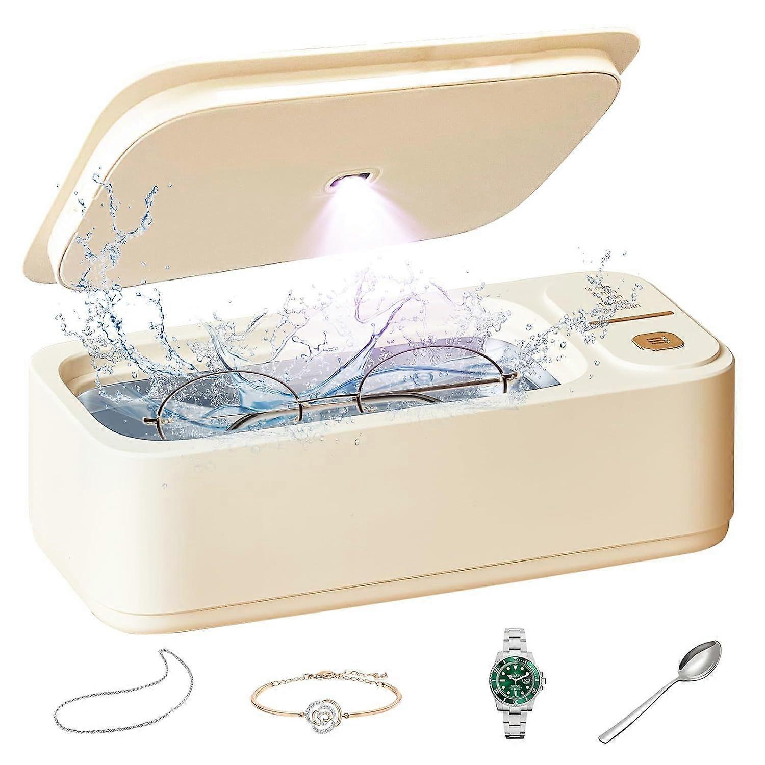 Ultrasonic Jewelry Cleaner with Retainer-Safe Tray, 4 Timer Modes, 47KHz Ultrasonic Cleaner Machine
