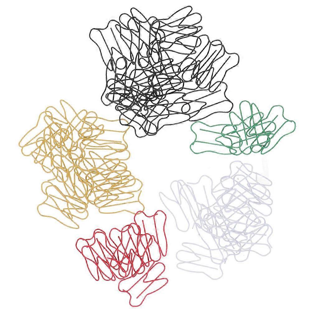 Unique Tooth Shaped Paperclips Metal Material Office Work Study Everyday Use Fastening Envelopes 60Pcs