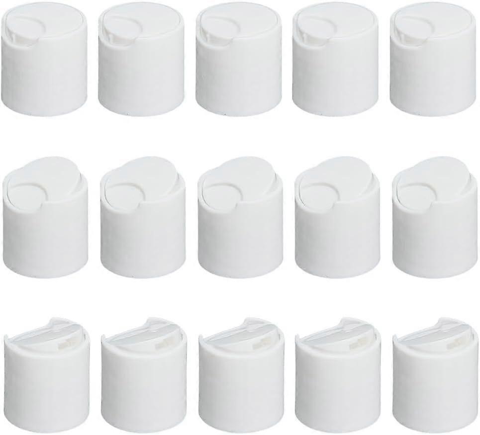 50Pcs White Plastic Disc Top Caps 22/410 Replacement Press Disk Caps for Bottle 22mm Inner Diameter Column Thread Cap for Plastic Bottles Cosmetic Bot