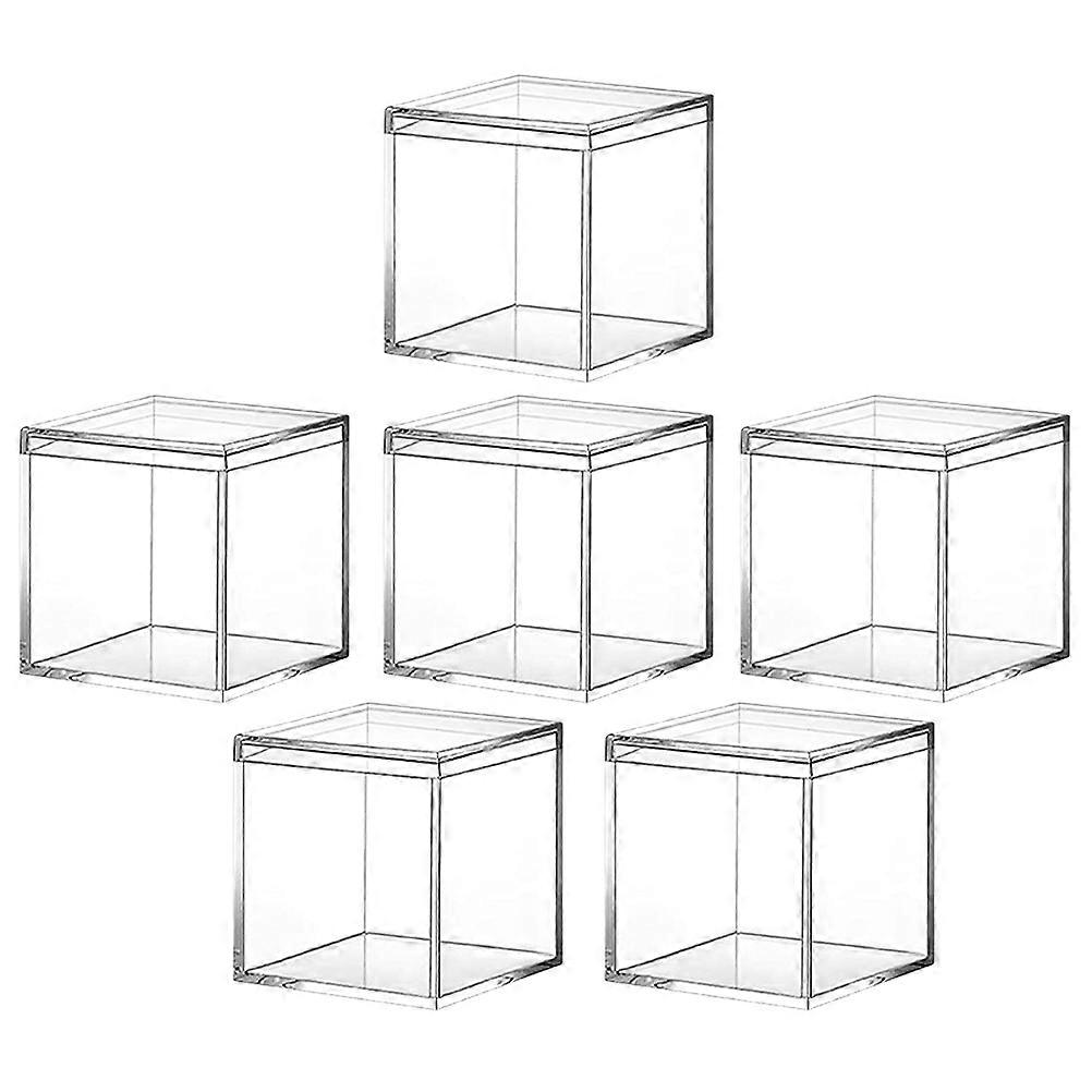 Transparent Storage Boxes For Party And Wedding Decoration Featuring Simple Design 6Pcs