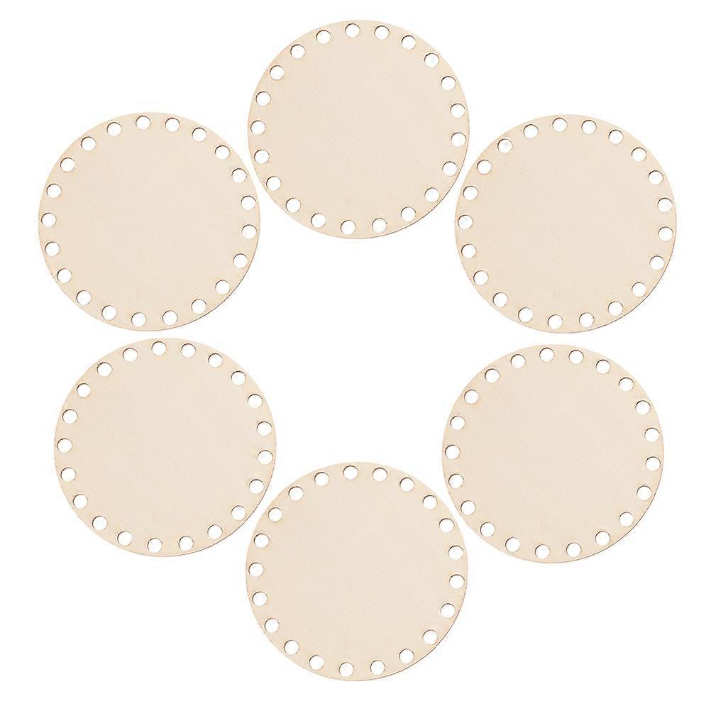 Wooden Round DIY Base for Crocheting Bag Making 6Pcs Pack