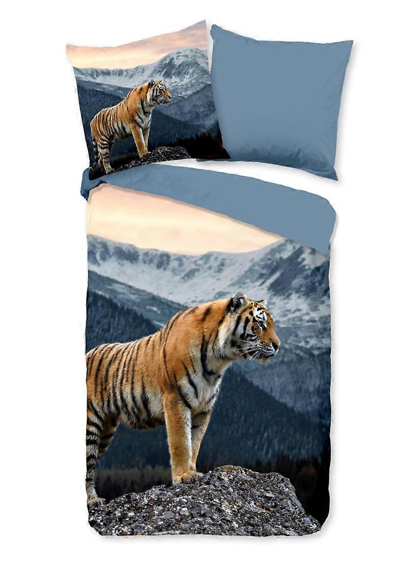 Påslakan "tiger i bergen" - Multi - (135x200 cm) - Microfiber