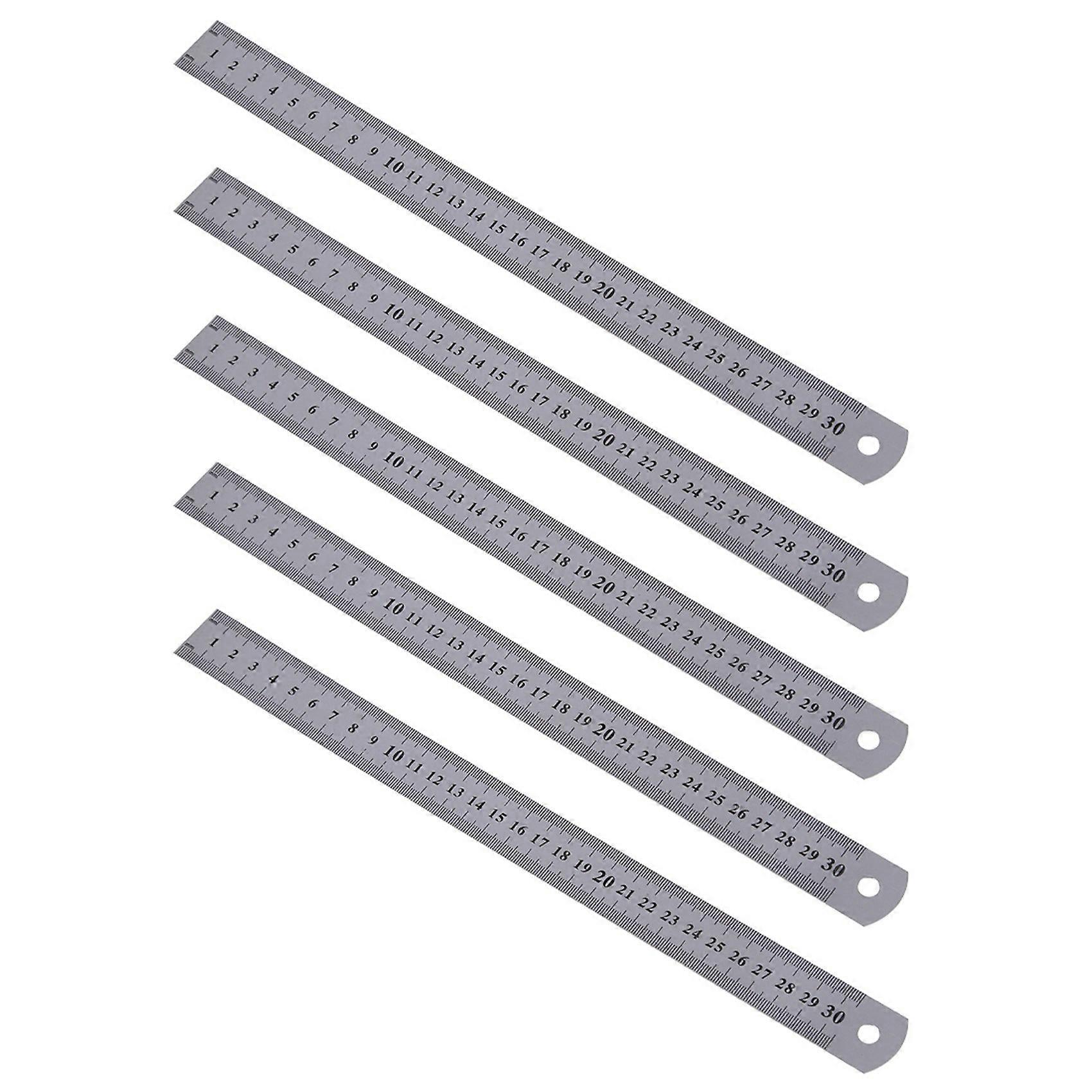 Régua de Aço Inoxidável 5X Medida Métrica Função 30cm 12 Polegadas