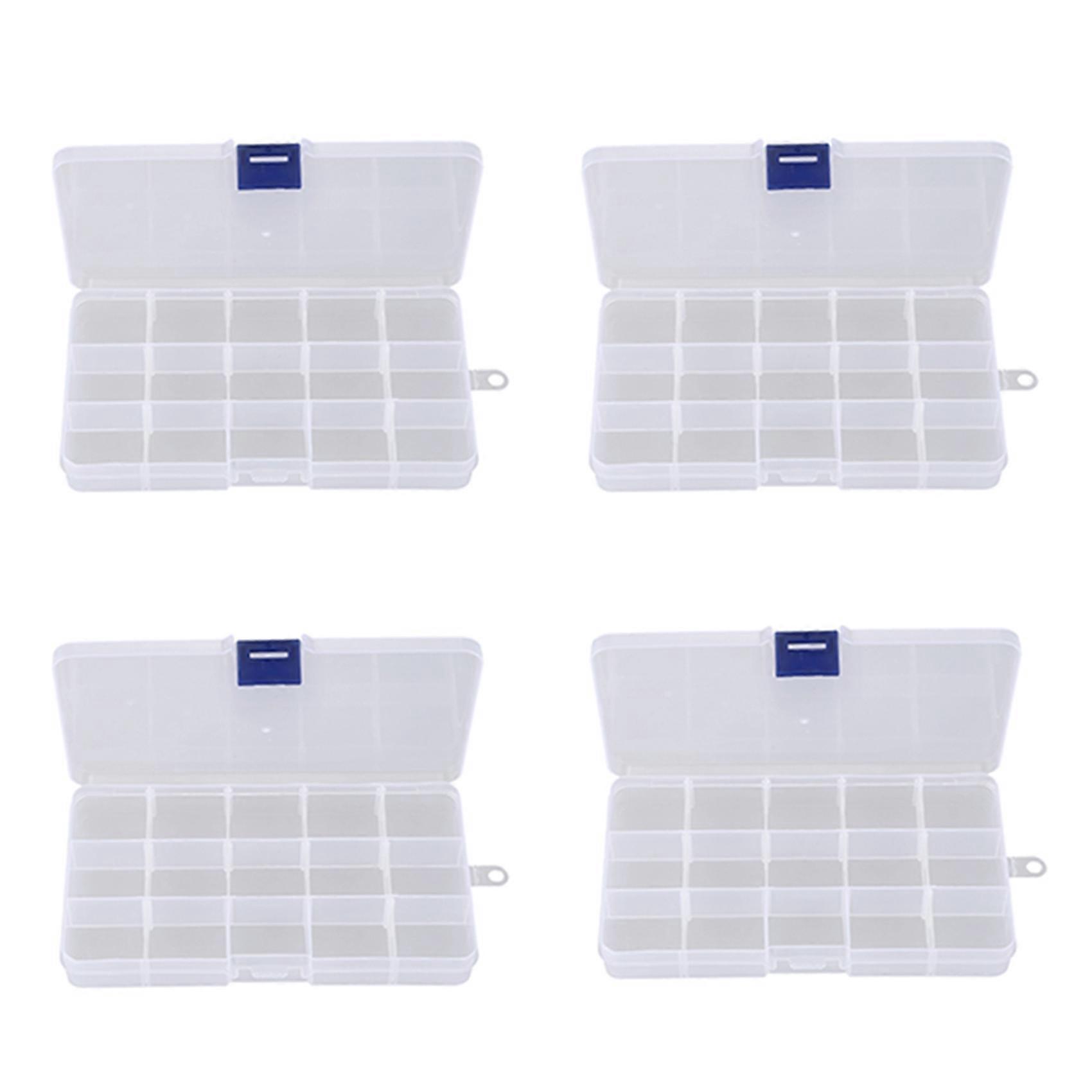 4X Electronic Components 15 Slots Detachable Plastic Cases Boxes