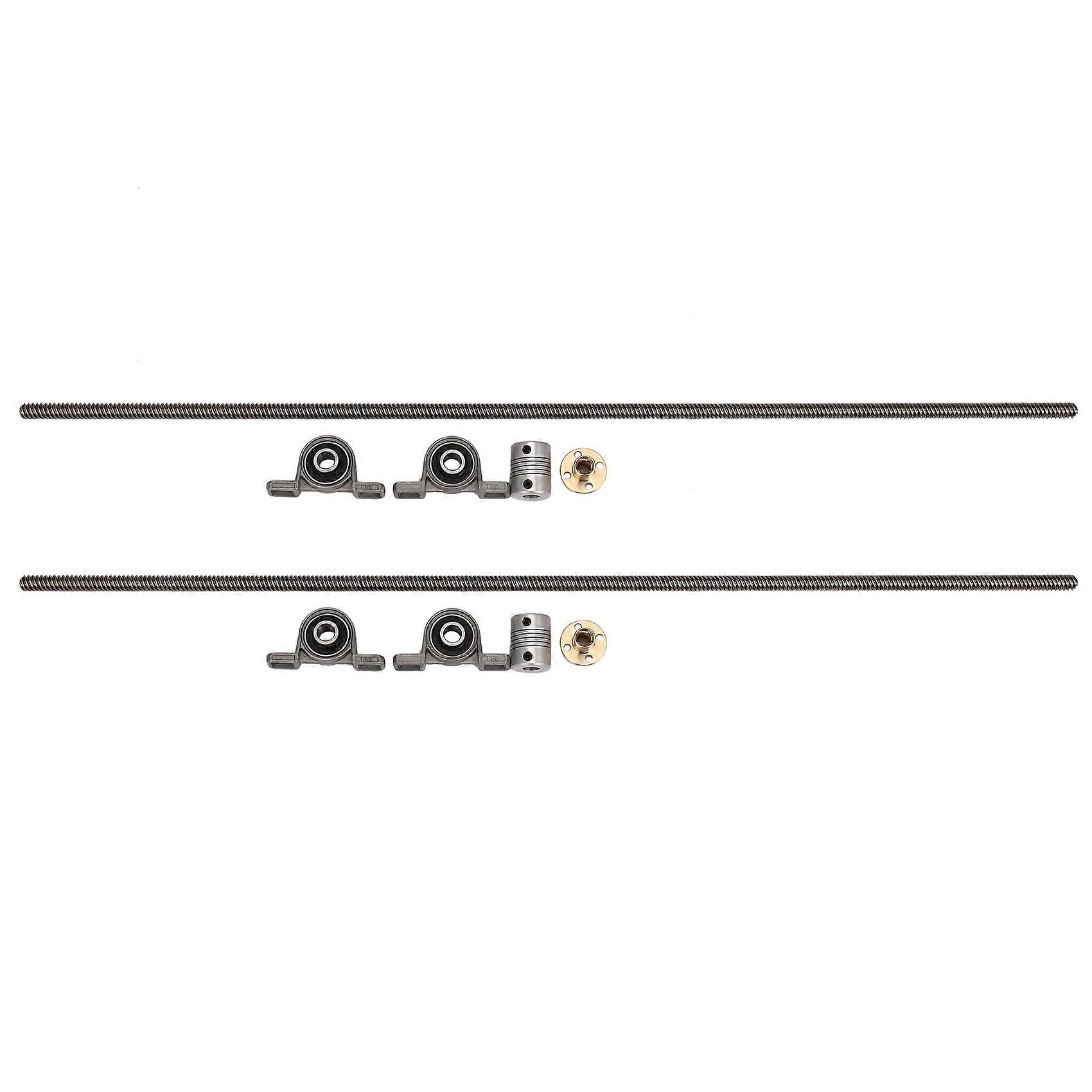 2set T8 8mm 500mm Lead Screw Rod with Nut Pillow Block Mounted CNC Set For 3D Printer