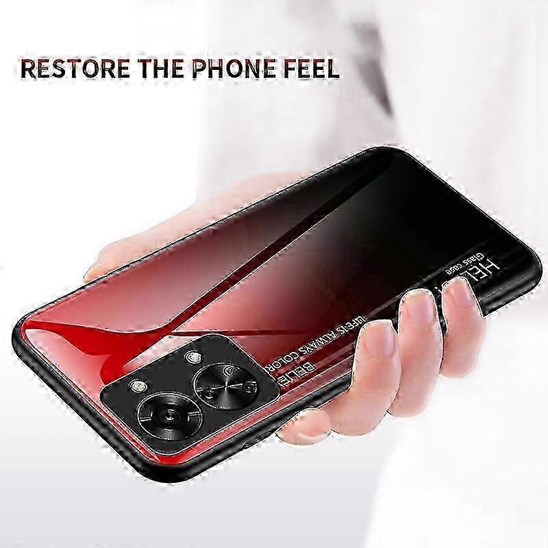 For Oneplus Nord 2t 5g Shockproof Gradient Color Tempered Glass Case 