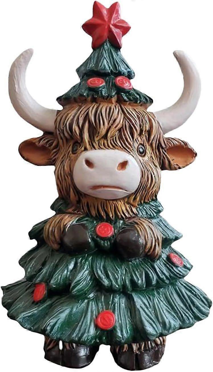 Highland Cow Figures | Highland Cattle Christmas | Scottish Resin Sculpture for Decoration of Shelf, Table, Central Table Piece, Shelf