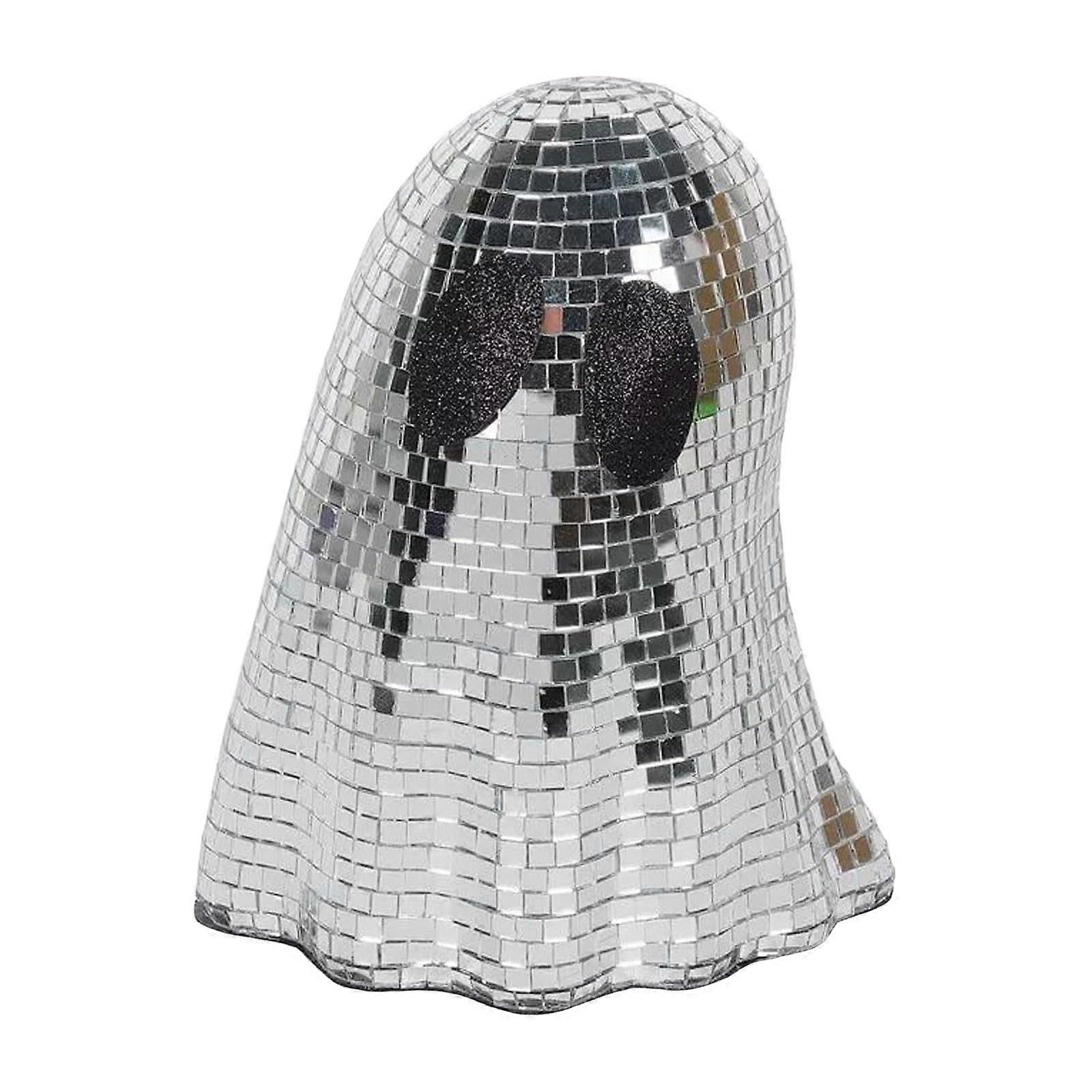 Disco Ornament Halloween Party Decoration - Unique Glittering Silver Desktop Display, 18X15cm