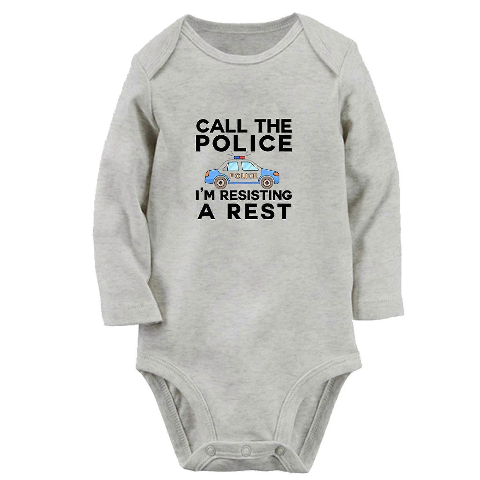 iDzn Call The Police I'm Resisting A Rest Funny Newborn Baby Rompers