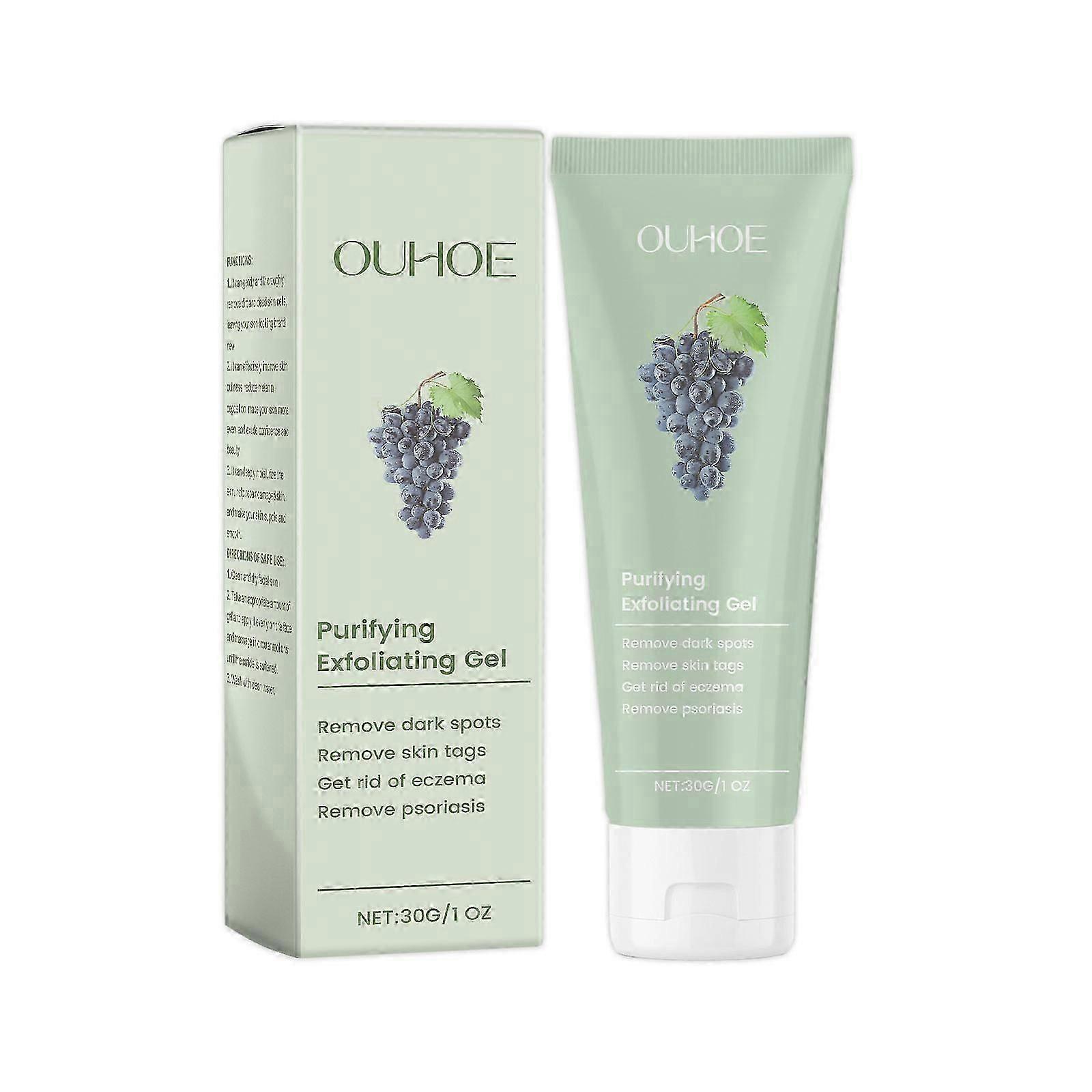 exfoliating gel contains malic acid and licorice root extract