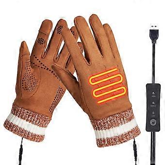 Gants chauffants électriques USB pour le ski, avec écran tactile, coupe-vent et imperméables, pour activités extérieures par temps froid.