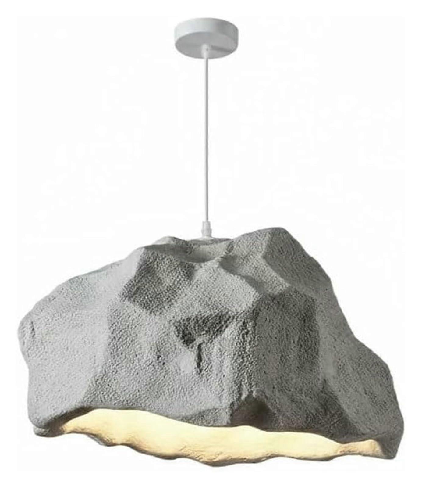 Wabi Sabi Pendant Light Nordic Grey Rock Shape Adjustable Hanging Warm LED E27 Dimmable