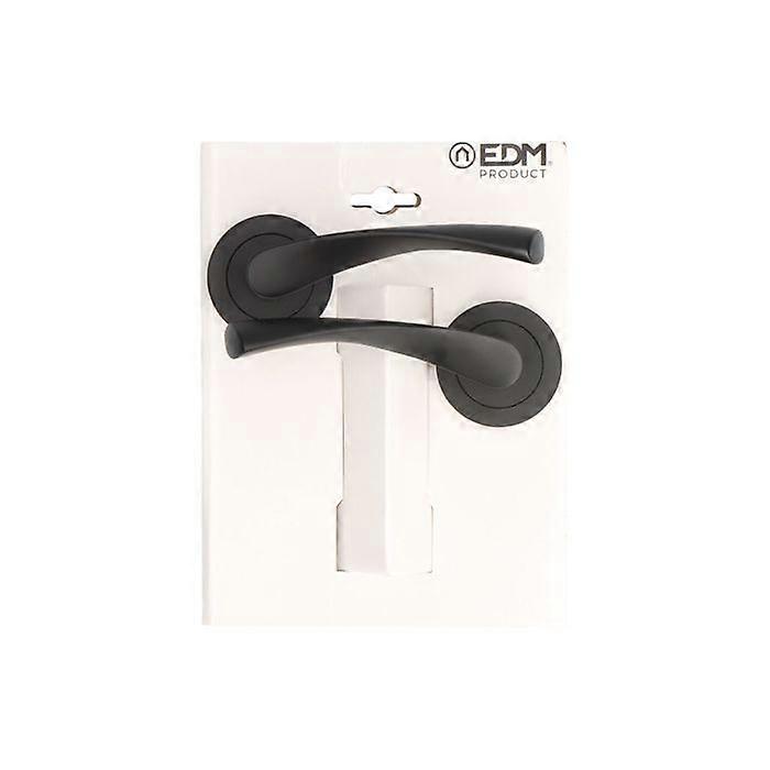 Juego de rosetas para manijas de puerta 707 negro Edm