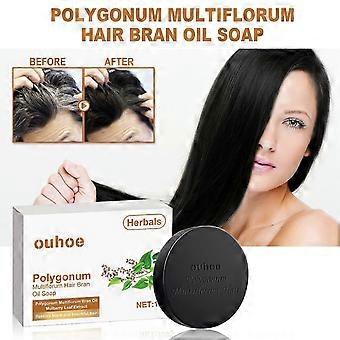 Natuurlijke Polygonum Multiflorum Shampoo Bar voor Donkerder, Dikker Haar Hydraterende Ginseng & Rozemarijn Olie Haargroei Zeep om te Herstellen, Roos Controle &