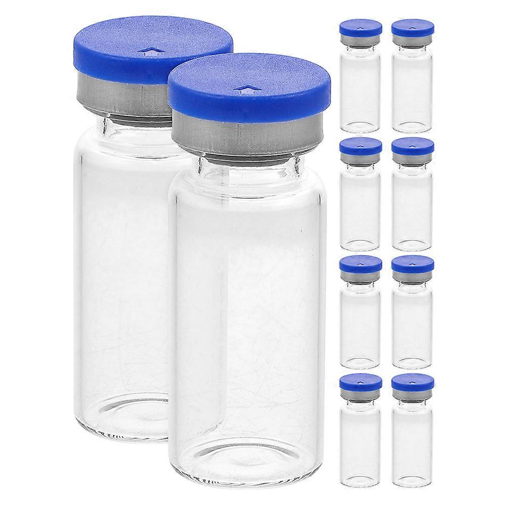 Flat Bottom Glass Bottle for Oil 10Pcs Transparent Sample Vials
