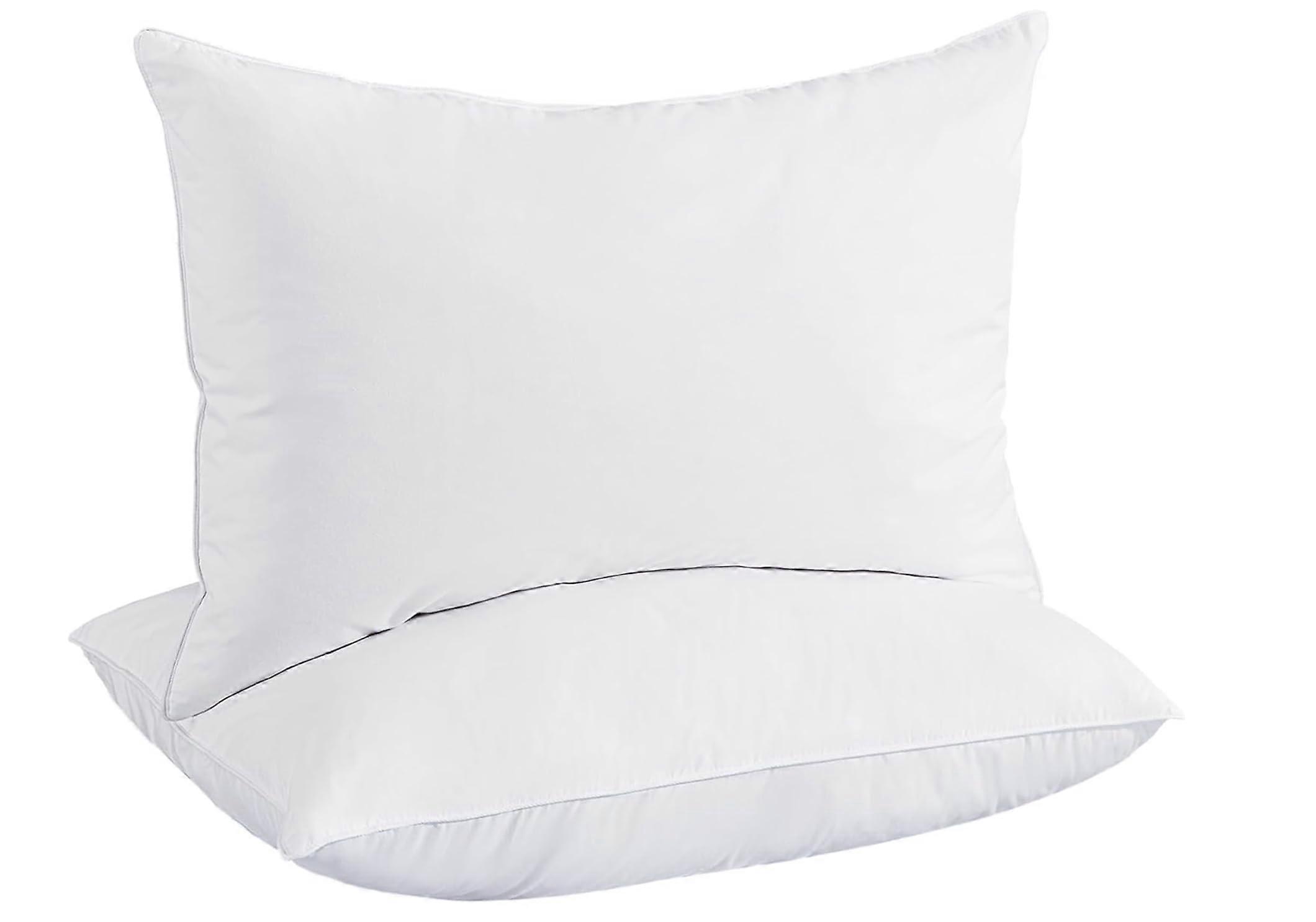Goose Feather Down Pillows Set of 2 Standard Queen Medium Support Luxury Sleep Experience