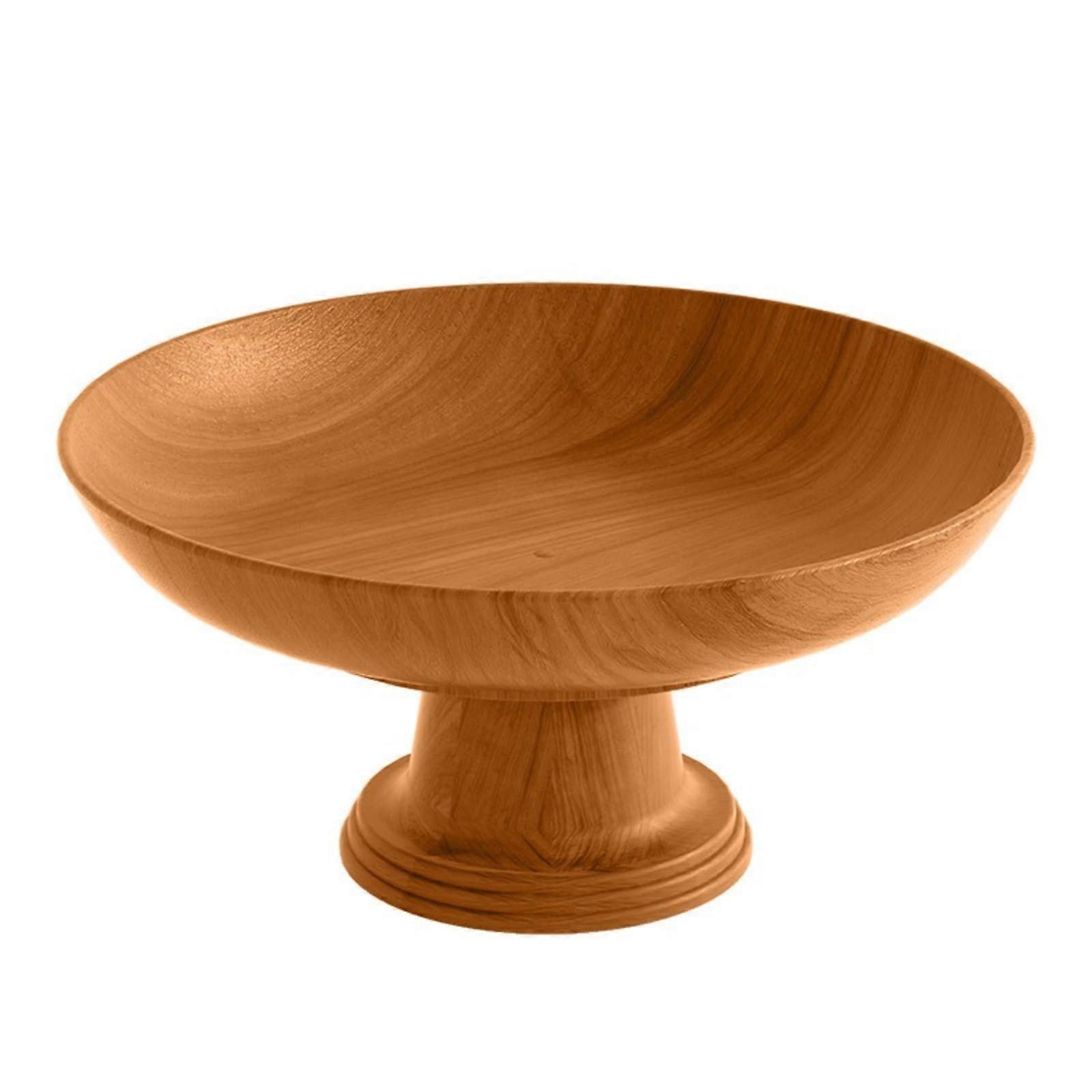 Wood Grain Serving Tray with Elevated Base, Large Capacity for Snacks, Fruits and Desserts